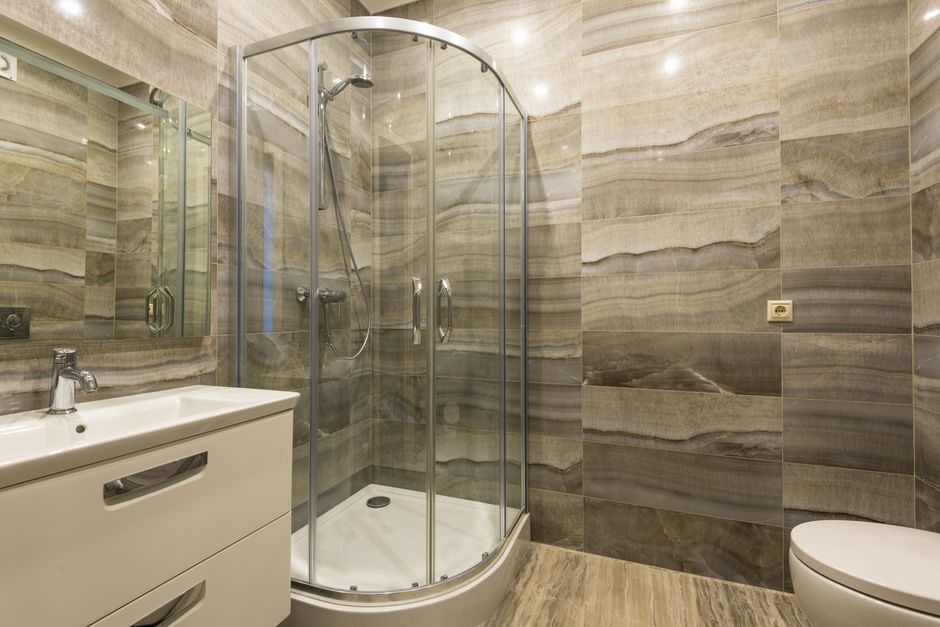 Elegant glass walk-in shower enclosure